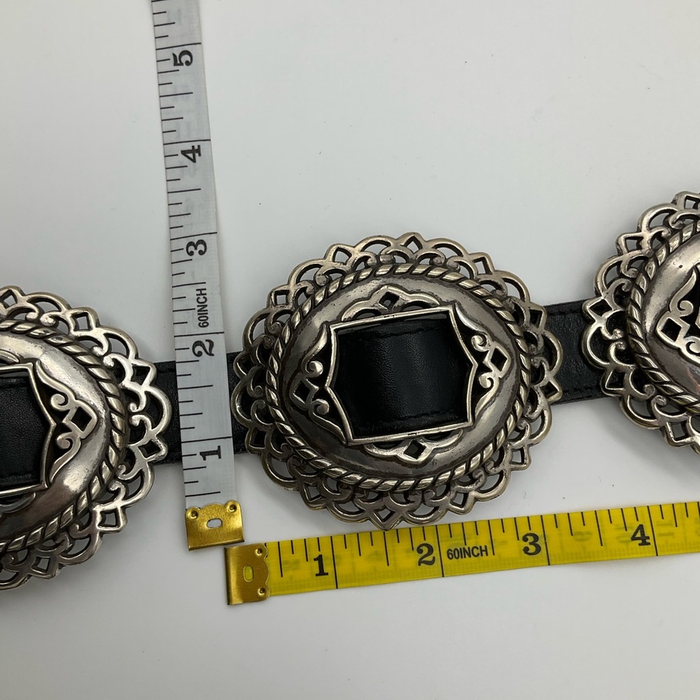 BRIGHTON CONCHO LEATHER BELT - Picture 11 of 13